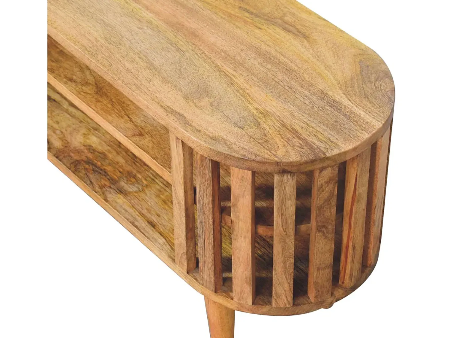 Móvel De Tv| Artisan Furniture Madeira maciça Unidade de Mídia Mini Ariella Castanho