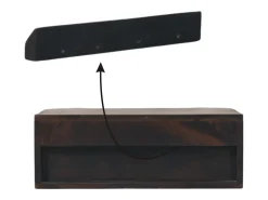 Outlet Artisan Furniture Madeira maciça Gaveta de Parede Curva em Rattan Castanho