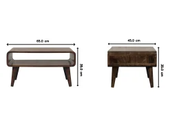 Mesa De Centro* Artisan Furniture Mesa de centro com bordas arredondadas Castanho
