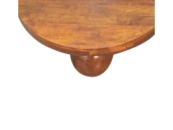 Clearance Artisan Furniture Mesa de cabeceira em madeira maciça castanha com bola central Castanho