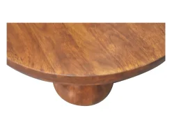 Clearance Artisan Furniture Mesa de cabeceira em madeira maciça castanha com bola central Castanho