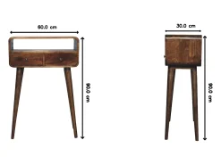 Consola* Artisan Furniture Mini consola curva cinza desbotado Castanho
