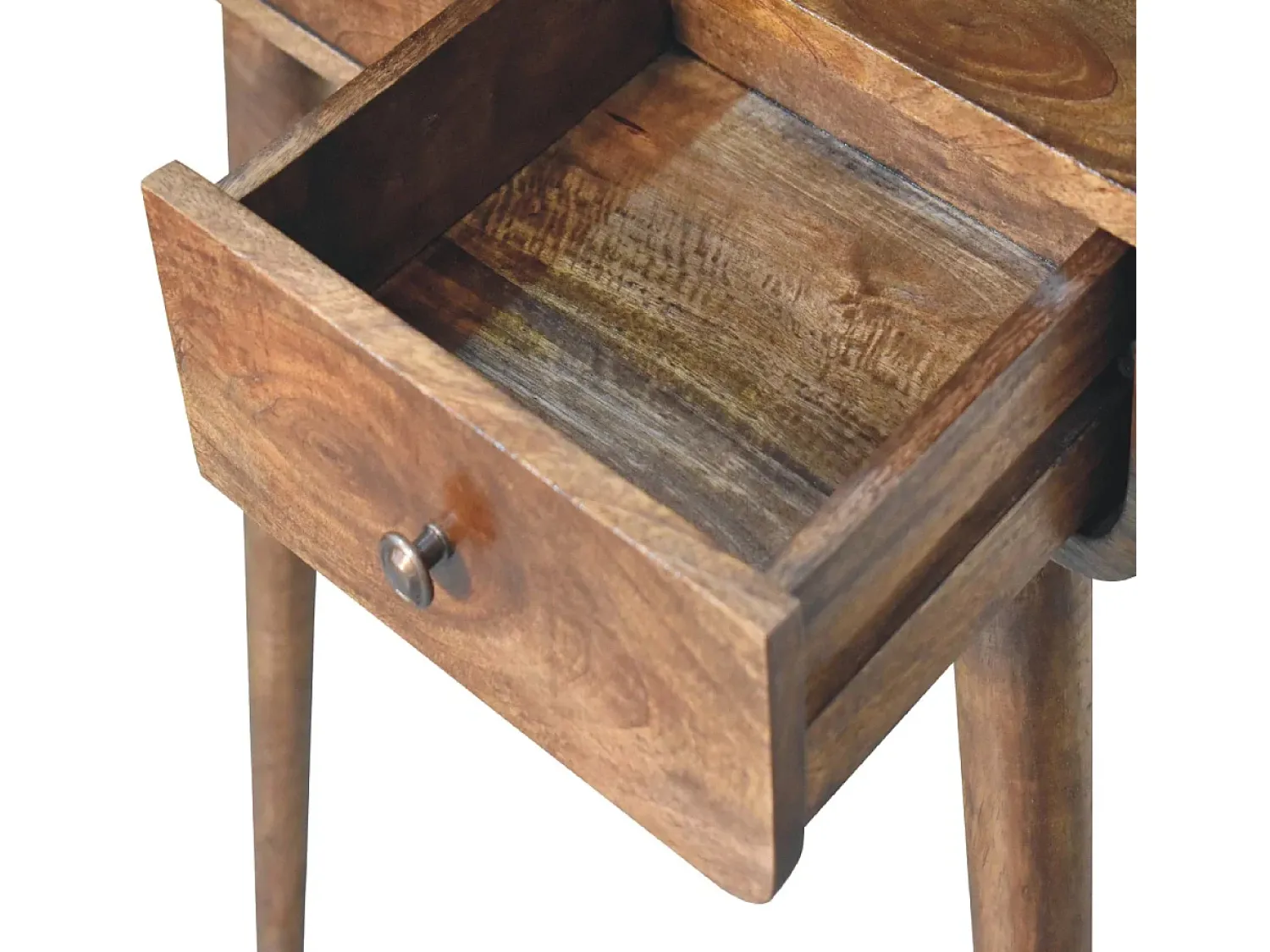 Consola* Artisan Furniture Mini consola curva cinza desbotado Castanho