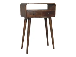 Consola* Artisan Furniture Mini consola curva cinza desbotado Castanho