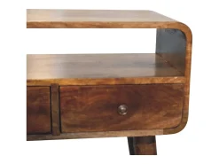 Consola* Artisan Furniture Mini consola curva cinza desbotado Castanho