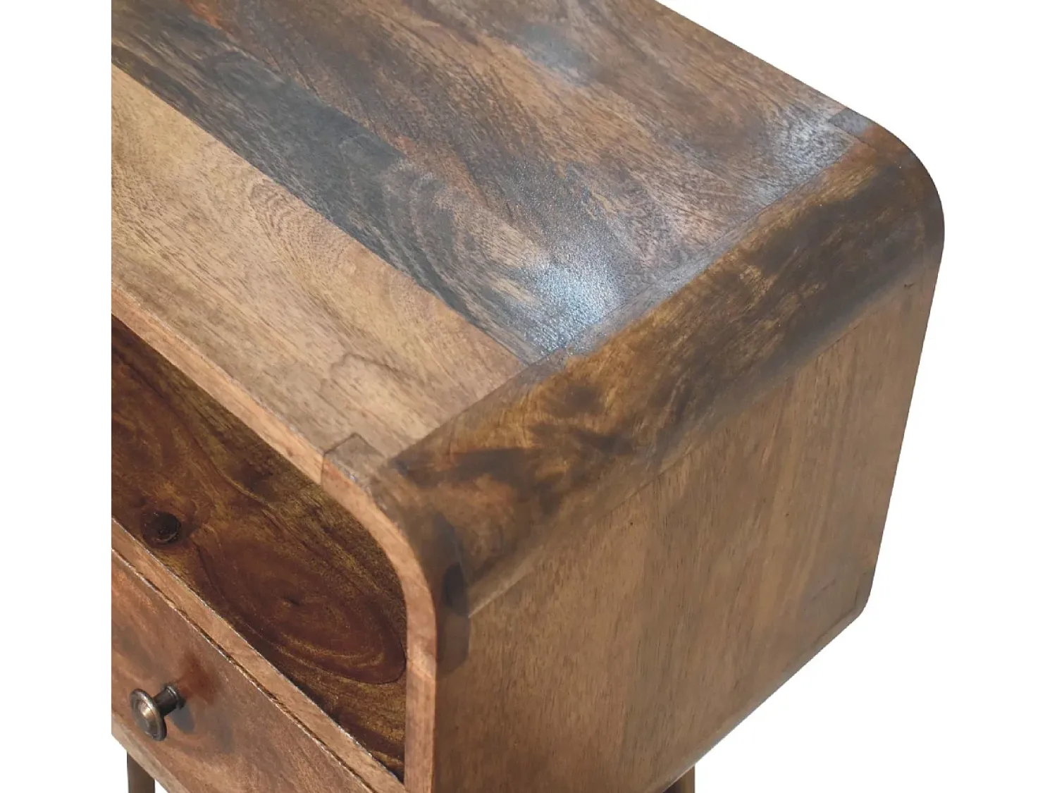 Consola* Artisan Furniture Mini consola curva cinza desbotado Castanho