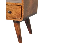 Móvel De Tv* Artisan Furniture Unidade de TV Mini Curva em Castanheiro em Madeira Maciça Castanho