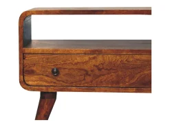 Móvel De Tv* Artisan Furniture Unidade de TV Mini Curva em Castanheiro em Madeira Maciça Castanho