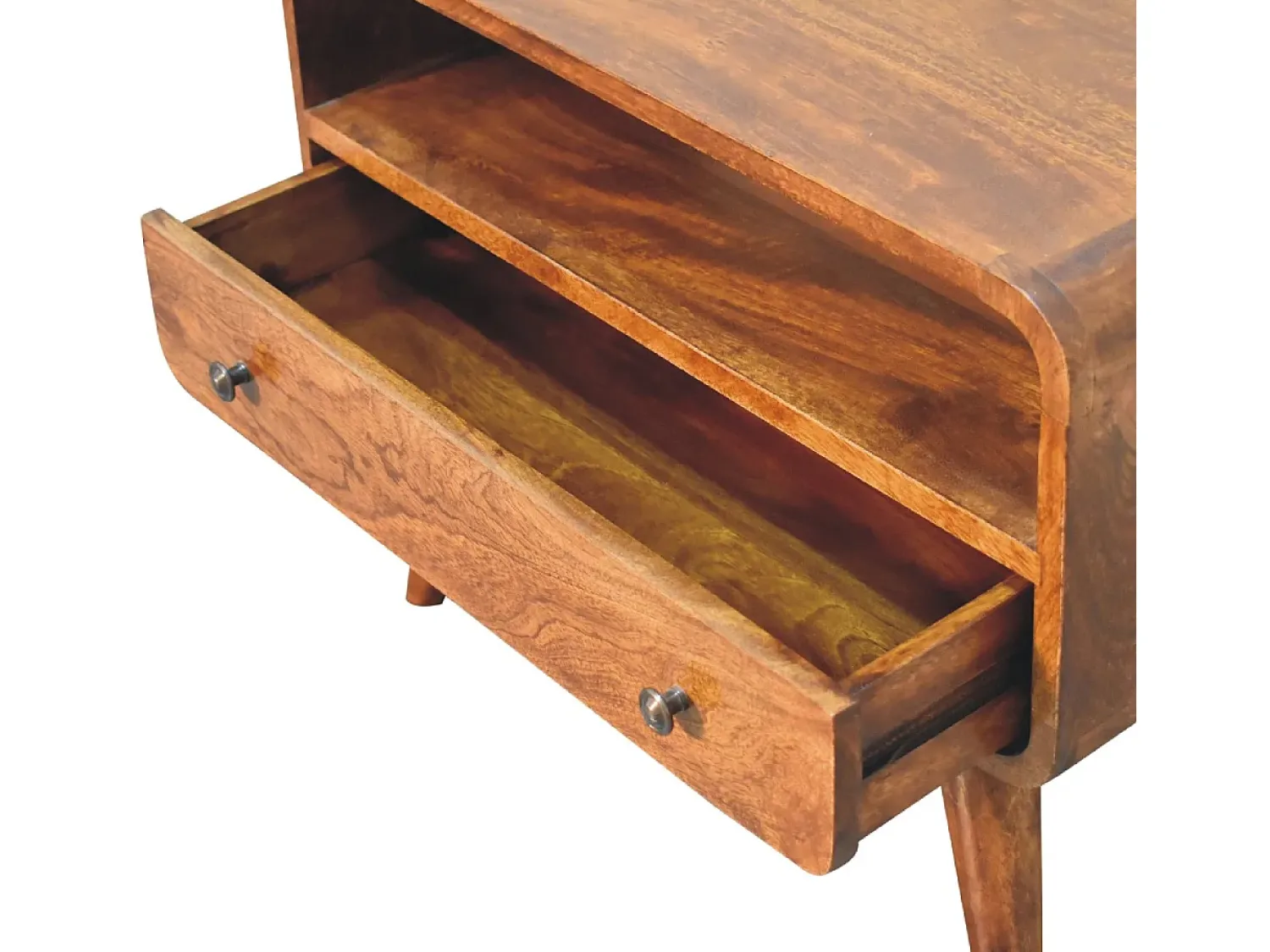 Móvel De Tv* Artisan Furniture Unidade de TV Mini Curva em Castanheiro em Madeira Maciça Castanho