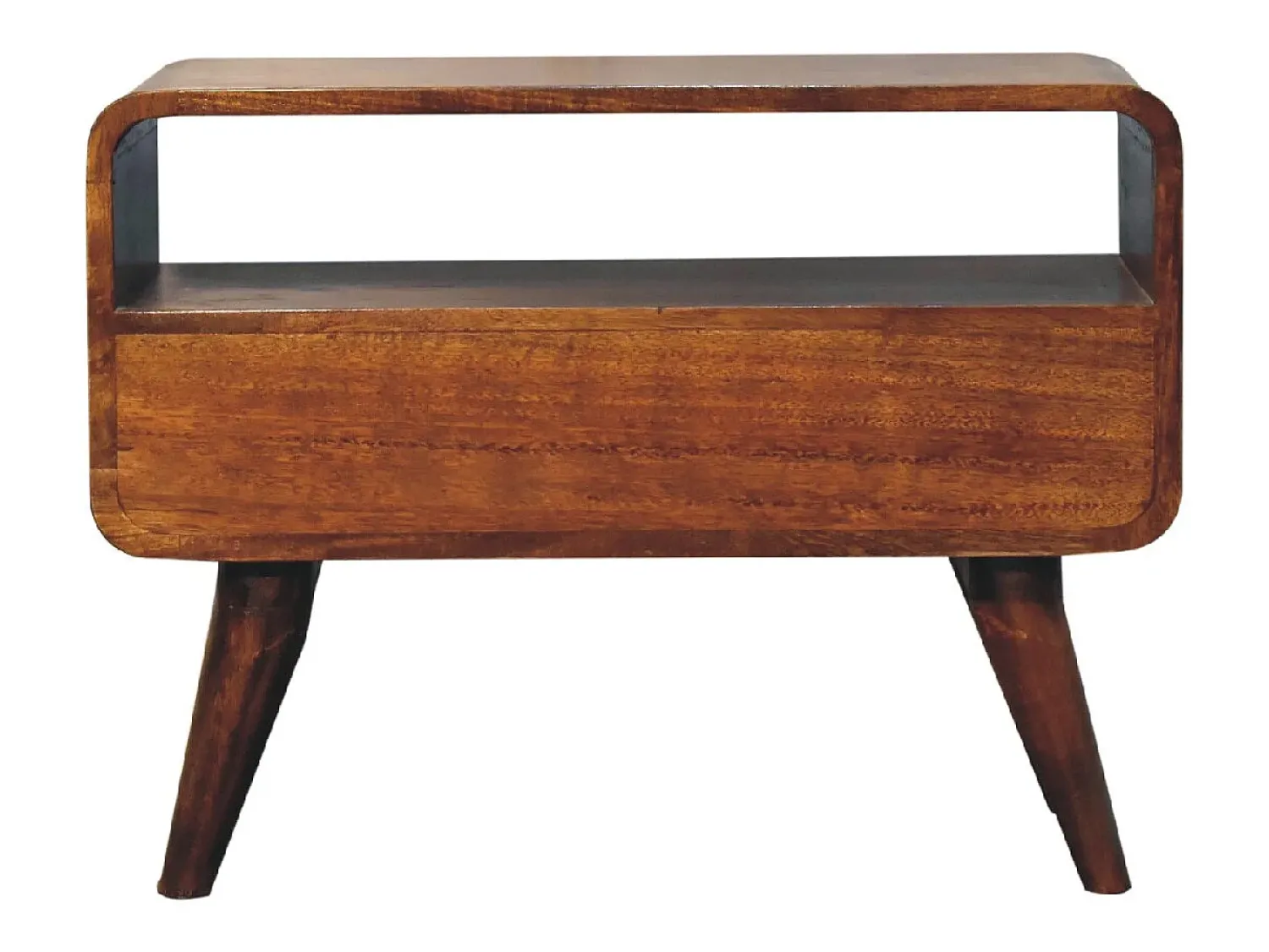 Móvel De Tv* Artisan Furniture Unidade de TV Mini Curva em Castanheiro em Madeira Maciça Castanho