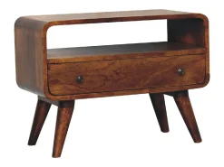 Móvel De Tv* Artisan Furniture Unidade de TV Mini Curva em Castanheiro em Madeira Maciça Castanho