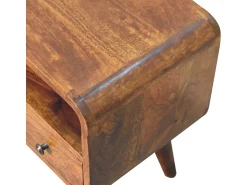 Móvel De Tv* Artisan Furniture Unidade de TV Mini Curva em Castanheiro em Madeira Maciça Castanho