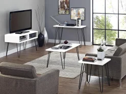 Móvel De Tv|Dorel Home Athena | Móvel TV com 2 compartimentos em efeito mármore Branco