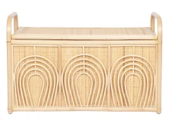 Sale OZAIA Baú de armazenamento em vime trançado, C.91 x P. 48 x A. 58 cm, Natural, LUMORA Natural claro