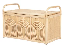 Sale OZAIA Baú de armazenamento em vime trançado, C.91 x P. 48 x A. 58 cm, Natural, LUMORA Natural claro