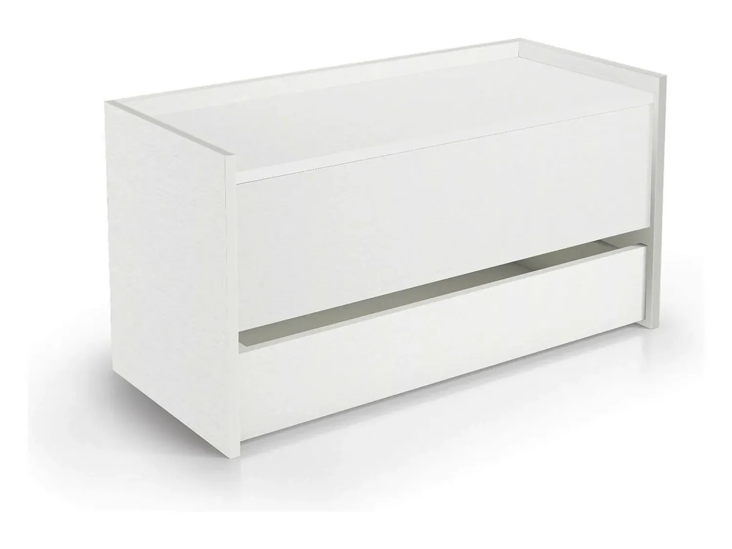 Móvel De Arrumação|Sapateira|Dmora Baú Lantana, Móvel de entrada moderno com sapateira, Baú com dois recipientes, 100% Fabricado na Itália, 90x40h46 cm, Branco