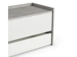 Dmora Baú Lantana, Móvel de entrada moderno com sapateira, Baú com dois recipientes, 100% Fabricado na Itália, 90x40h46 cm, Branco e Cimento^ Móvel De Arrumação|Sapateira