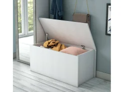 Dmora Baú Miltonia, grande caixa de armazenamento multiuso, baú moderno, 100% fabricado na Itália, 90x45h45 cm,^ Acessórios De Arrumação