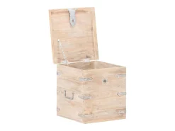 Sale vidaxl Baú 40x40x40 cm madeira de acácia maciça Natural claro