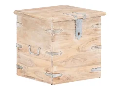 Sale vidaxl Baú 40x40x40 cm madeira de acácia maciça Natural claro