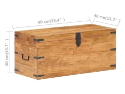 Acessórios De Arrumação|vidaxl Baú 90x40x40 cm madeira de acácia maciça Natural claro