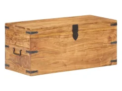 Acessórios De Arrumação|vidaxl Baú 90x40x40 cm madeira de acácia maciça Natural claro