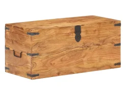 Acessórios De Arrumação|vidaxl Baú 90x40x40 cm madeira de acácia maciça Natural claro
