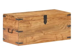 Acessórios De Arrumação|vidaxl Baú 90x40x40 cm madeira de acácia maciça Natural claro