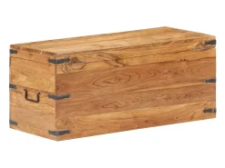 Acessórios De Arrumação|vidaxl Baú 90x40x40 cm madeira de acácia maciça Natural claro