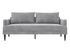 Clearance Novogratz Bailey | Sofá 3 Lugares em Veludo Cinza Claro Cinzento
