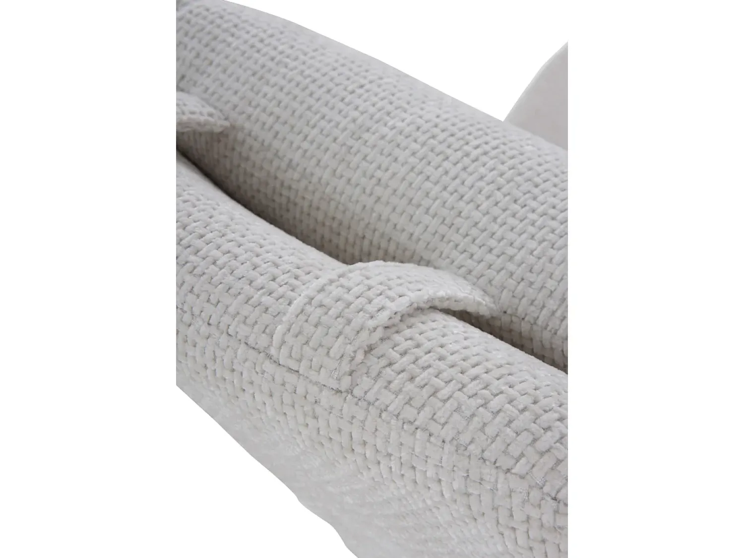 Poltrona| Balanço estofado em chenille e pernas metálicas Branco