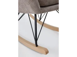 Hot Balanço estofado em chenille e pernas metálicas Castanho