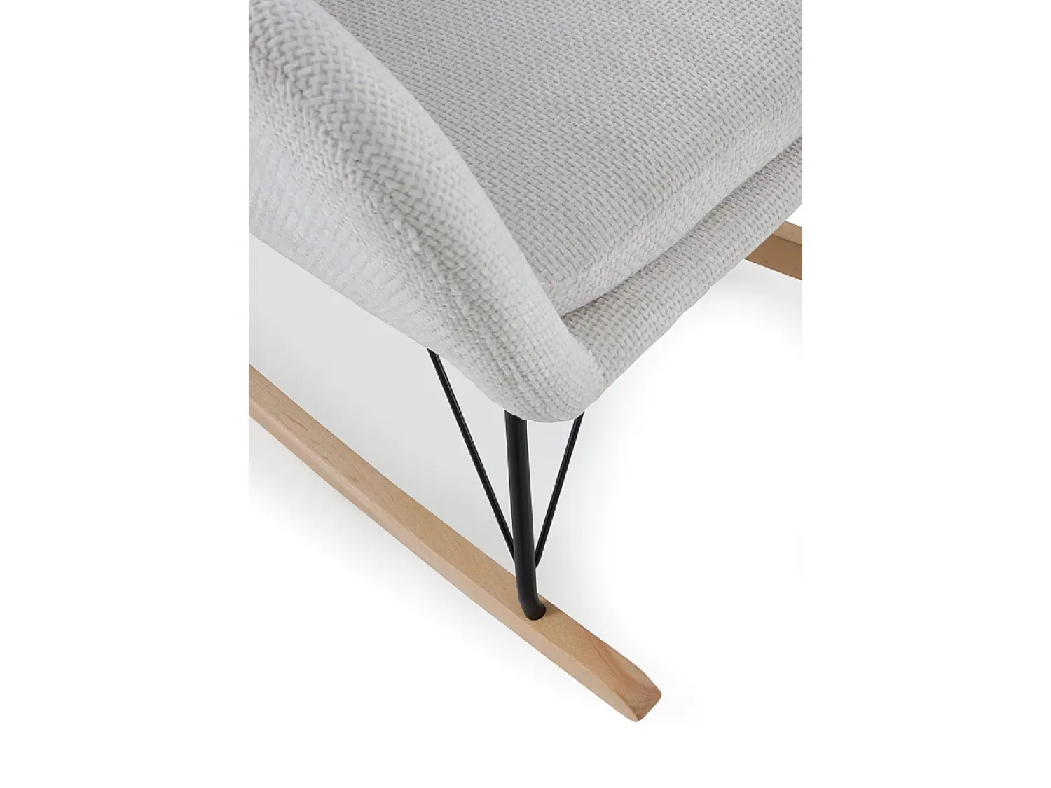 Balanço estofado em chenille e pernas metálicas Branco
