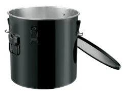 Balde de Graxa SucceBuy para Frigideira, Balde de 37 L com Bolsa Filtro, , Aço Carbono com Revestimento Antiferrugem Preto