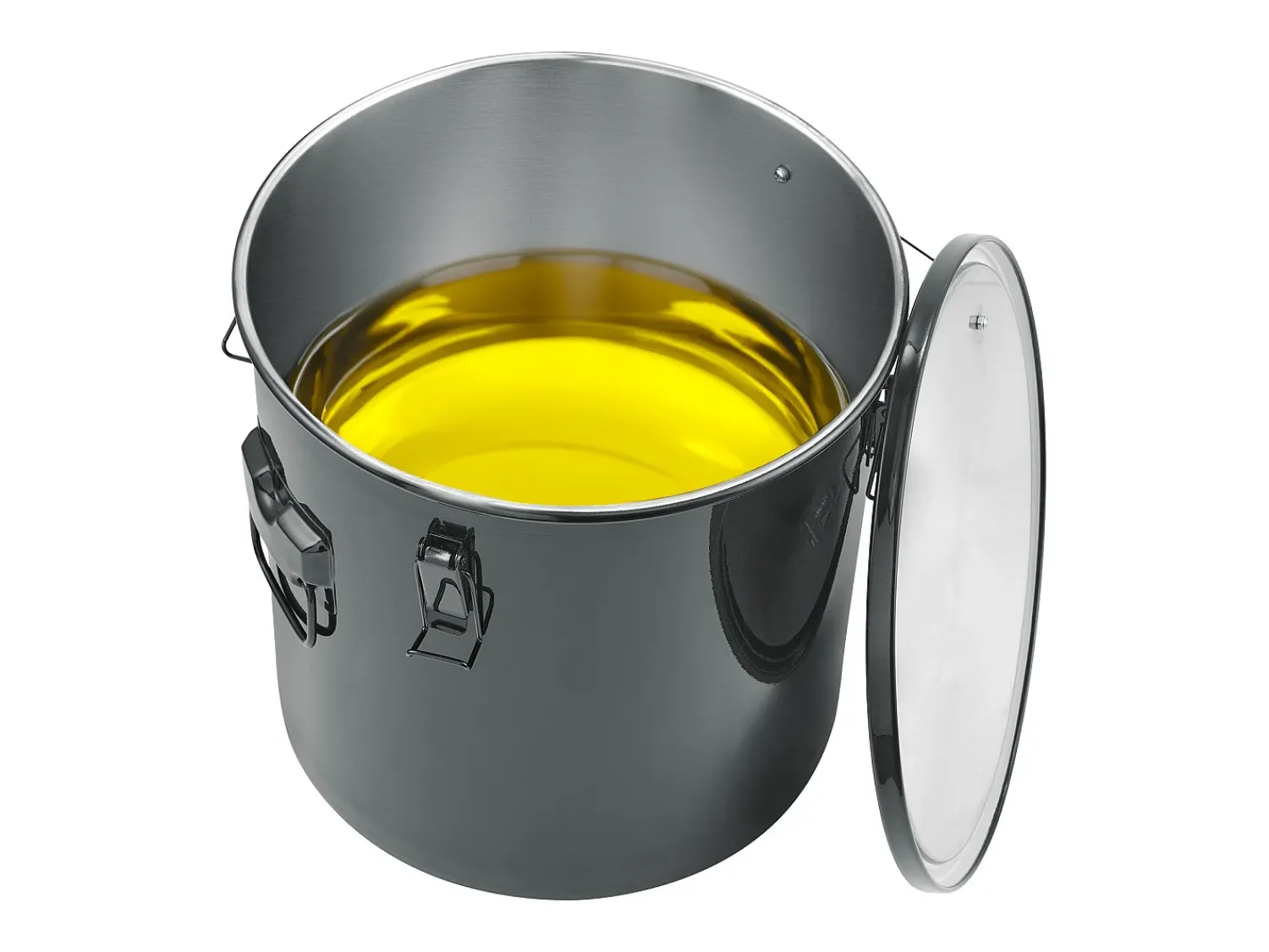 Balde de Graxa SucceBuy para Frigideira, Balde de 37 L com Bolsa Filtro, , Aço Carbono com Revestimento Antiferrugem Preto