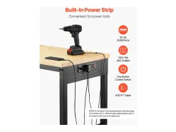 Mesa De Centro| Bancada de Oficina SucceBuy, 152,4 cm, Mesa de Trabalho com Rodízios e Altura Ajustável, Capacidade de Carga 907,2 kg, em Carvalho para Escritório, Casa Multicor
