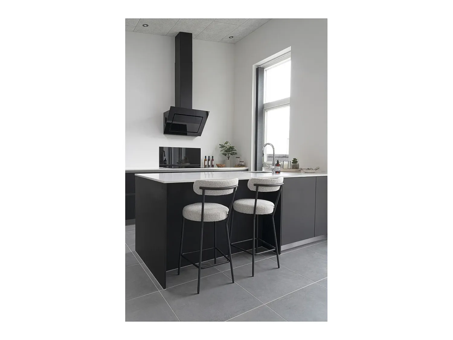 Banco* Banco Alto Badalona, , 46x39x90 cm, Kendra Home Branco
