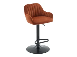 Discount Vente-unique Banco alto em veludo e metal preto, altura ajustável, - ELEANA Terracota