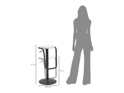 Banco* Banco Alto VKH448, Branco, 41x41x61 cm, Kendra Home Preto