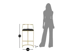 Discount Banco Alto VKH450, Ouro, 45x45x90 cm, Kendra Home Dourado
