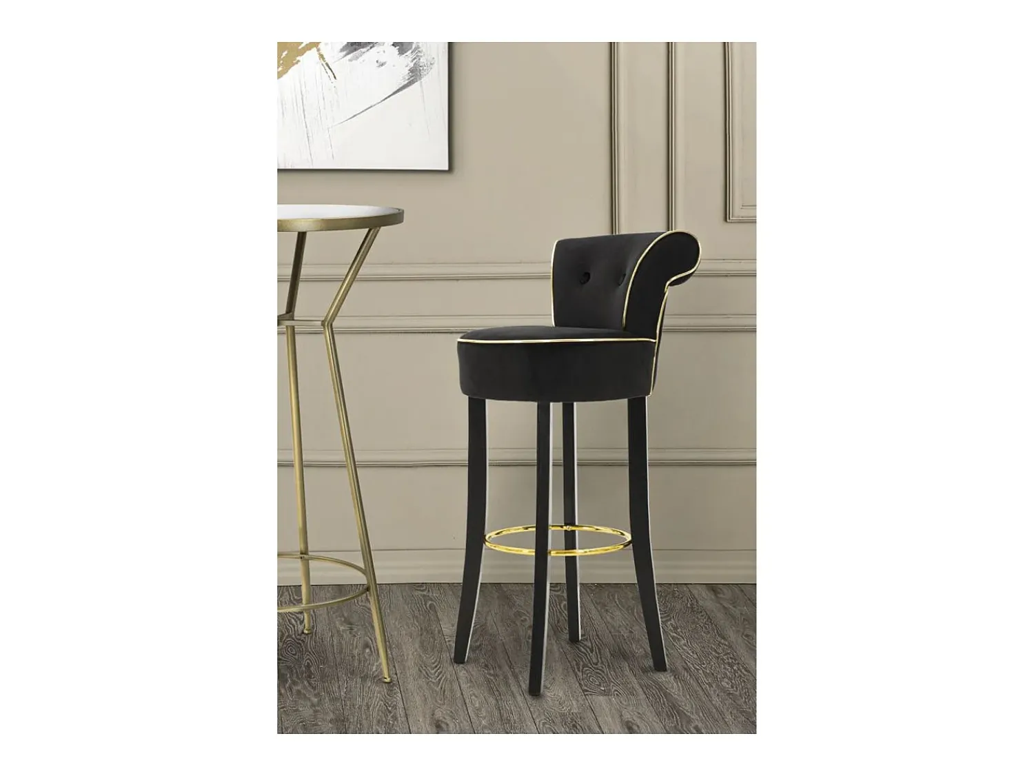 Banco| Banco Alto VKH442, , 46x48x96 cm, Kendra Home Preto