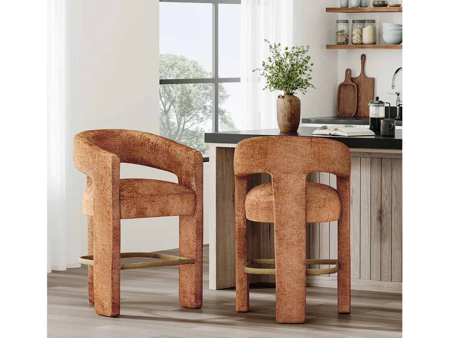 Banco alto 61x89x57 cm Canela Leith LET71HC^ Banco