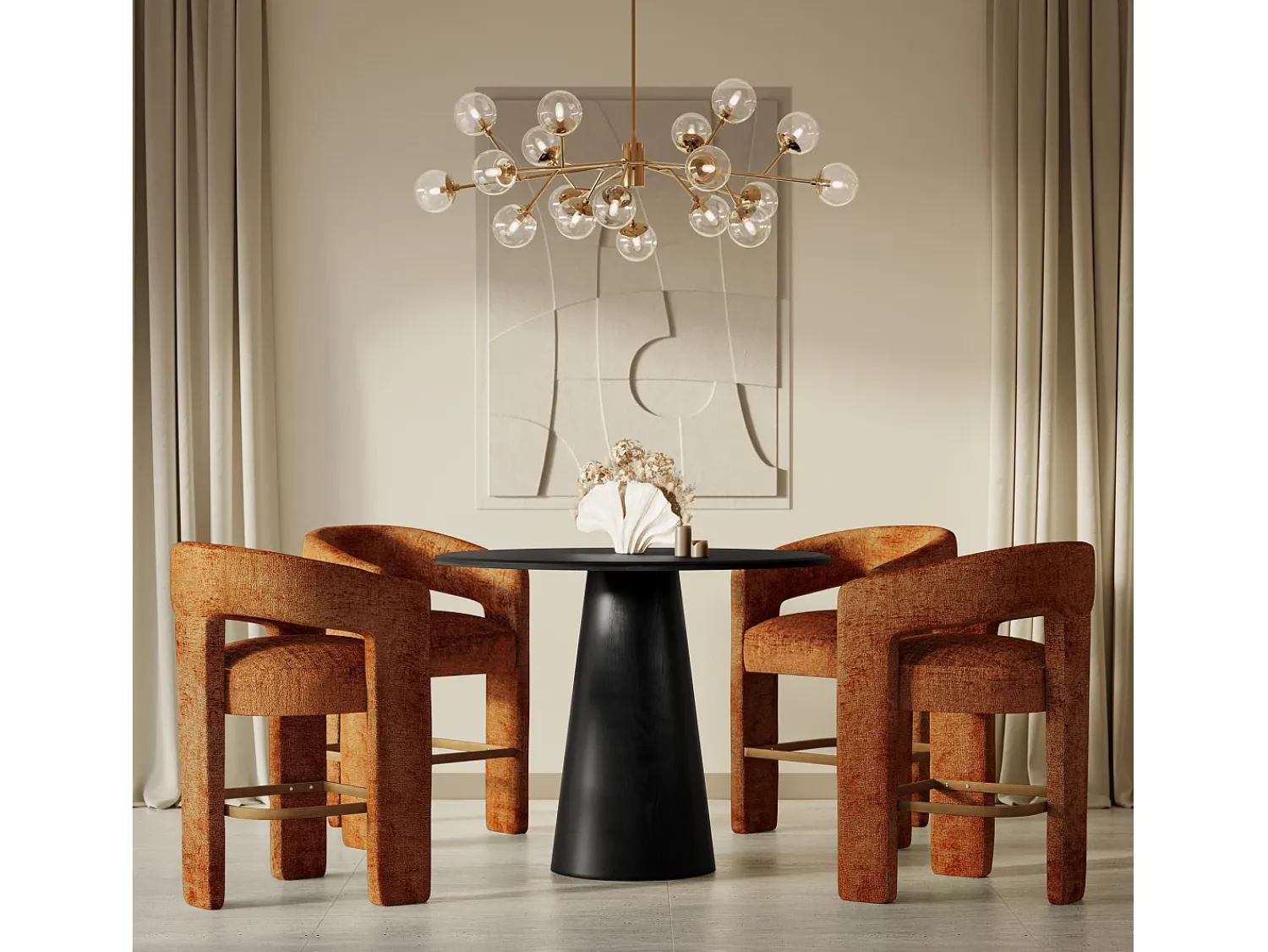 Banco alto 61x89x57 cm Canela Leith LET71HC^ Banco