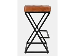 Clearance Banco alto 38x74x38 cm castanho Avola AV1730-192S Preto / Castanho