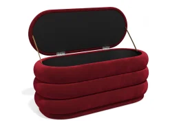 Sale Vente-unique Banco baú em veludo na cor bordeaux - ECAMBI Vermelho