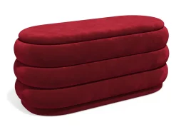 Sale Vente-unique Banco baú em veludo na cor bordeaux - ECAMBI Vermelho