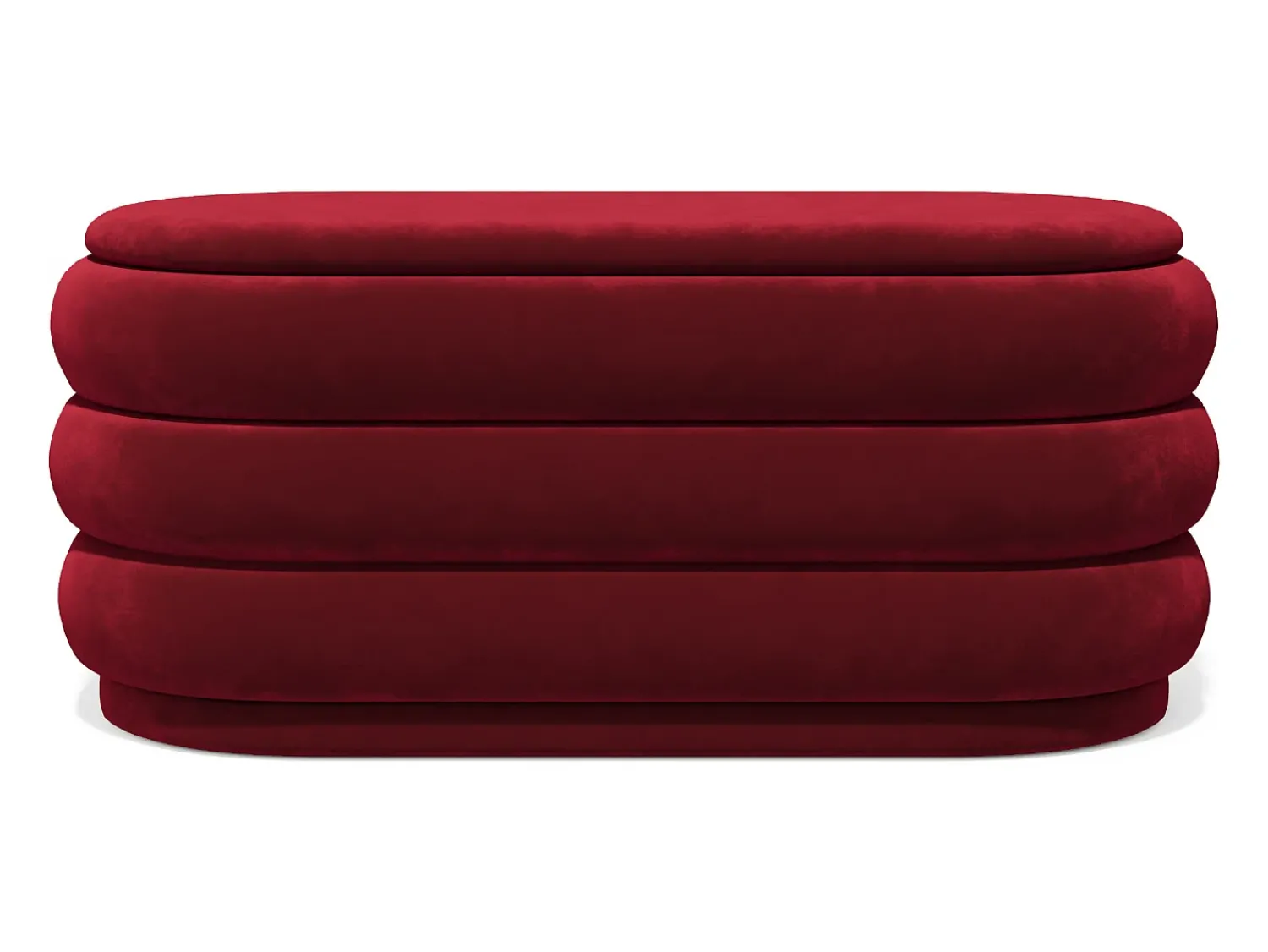 Sale Vente-unique Banco baú em veludo na cor bordeaux - ECAMBI Vermelho