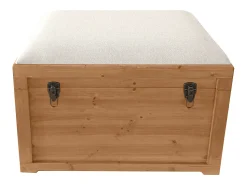 Acessórios De Arrumação*OZAIA Banco com arrumação com almofada em linho C80xL40xA53 cm natural e bege - TURZA Bege / Natural claro