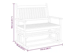 vidaxl Banco de baloiçar 118x70x104,5 cm madeira de choupo maciça^ Poltrona