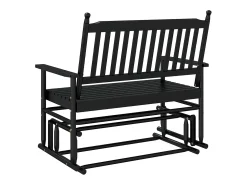 Hot vidaxl Banco de baloiçar 118x70x104,5 cm madeira de choupo maciça Preto